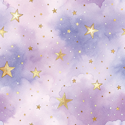 Starry Purple Skies Pattern 19 Quilting Cotton Fabric