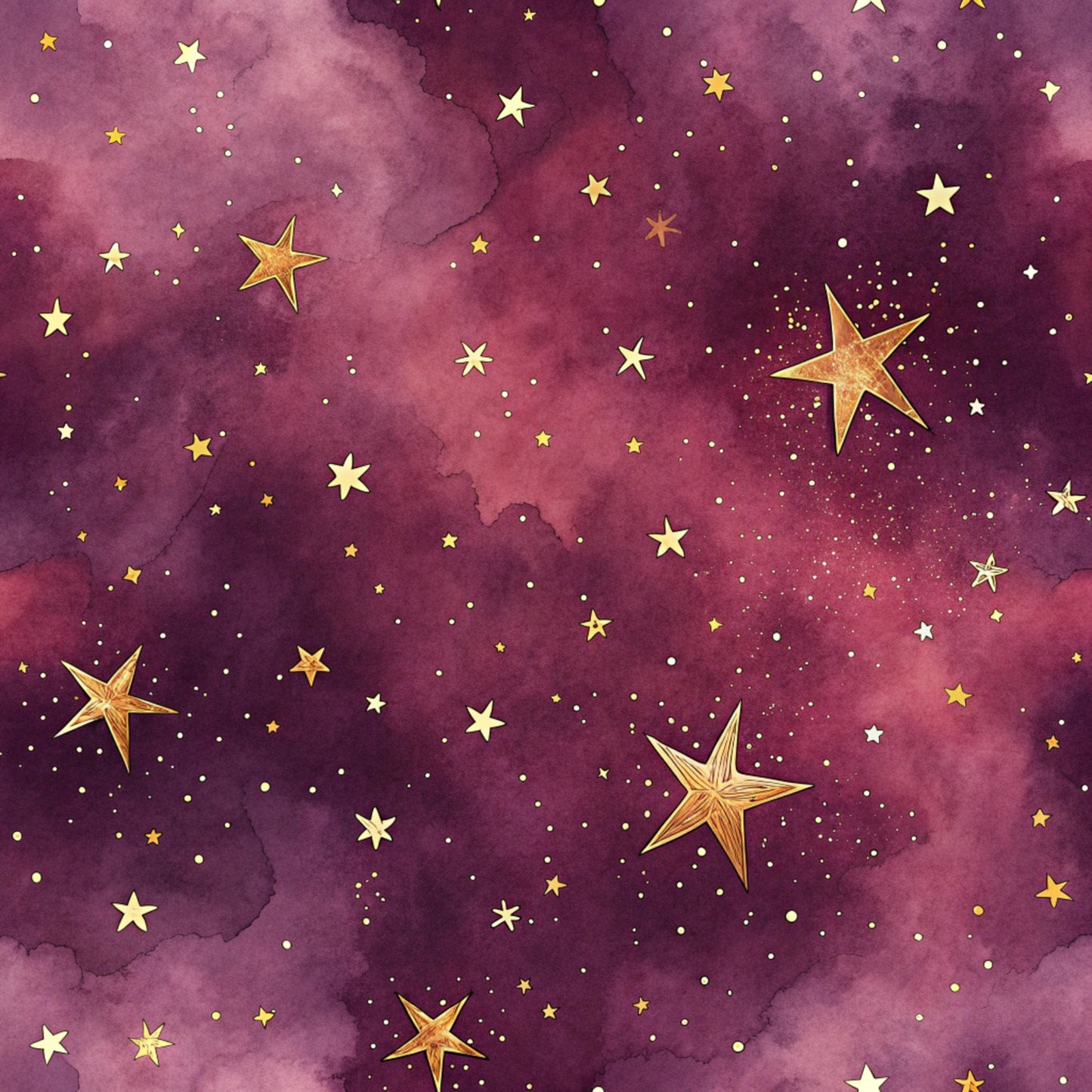 Starry Purple Skies Pattern 2 Quilting Cotton Fabric