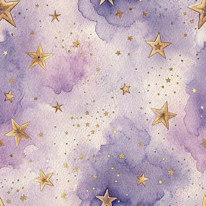 Starry Purple Skies Pattern 22 Quilting Cotton Fabric