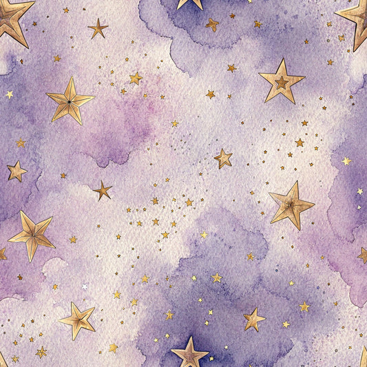 Starry Purple Skies Pattern 22 Quilting Cotton Fabric