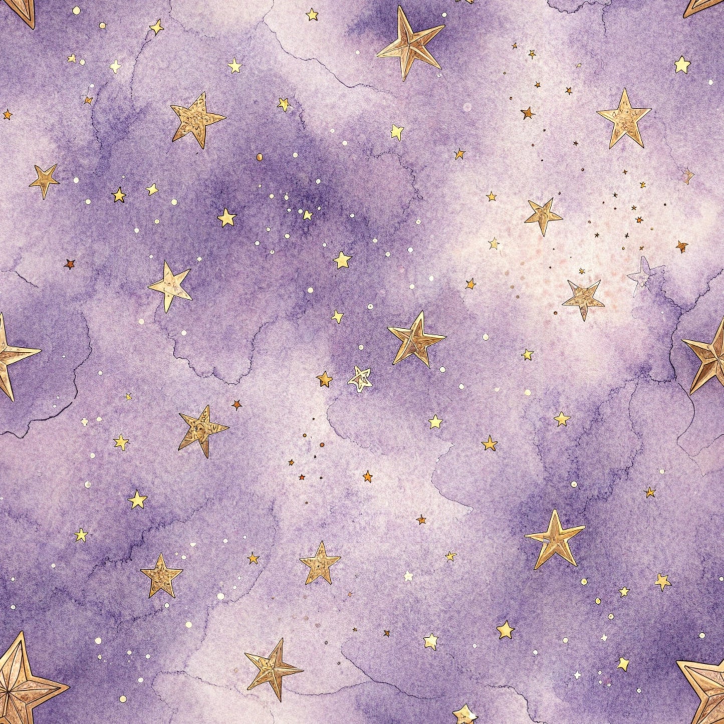 Starry Purple Skies Pattern 23 Quilting Cotton Fabric