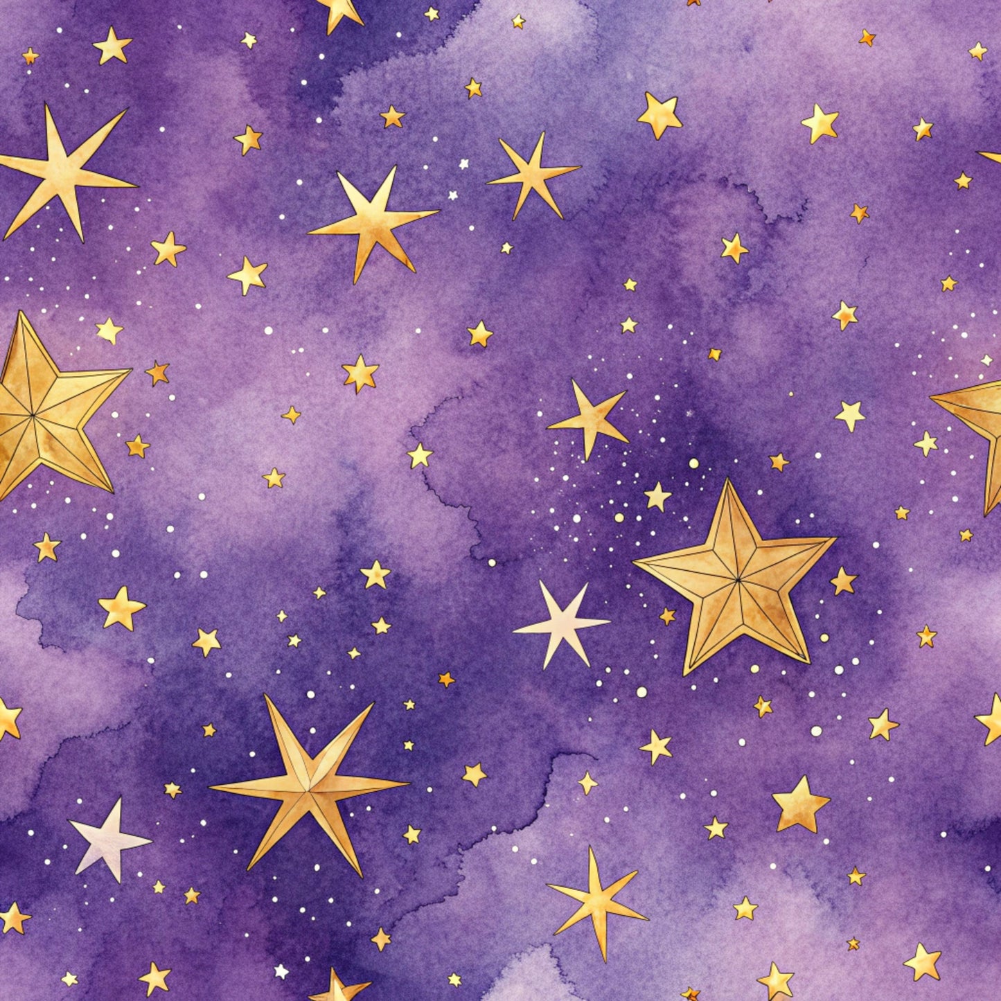 Starry Purple Skies Pattern 24 Quilting Cotton Fabric