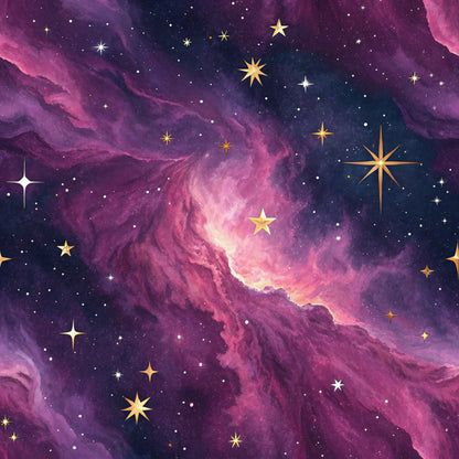 Starry Purple Skies Pattern 25 Quilting Cotton Fabric