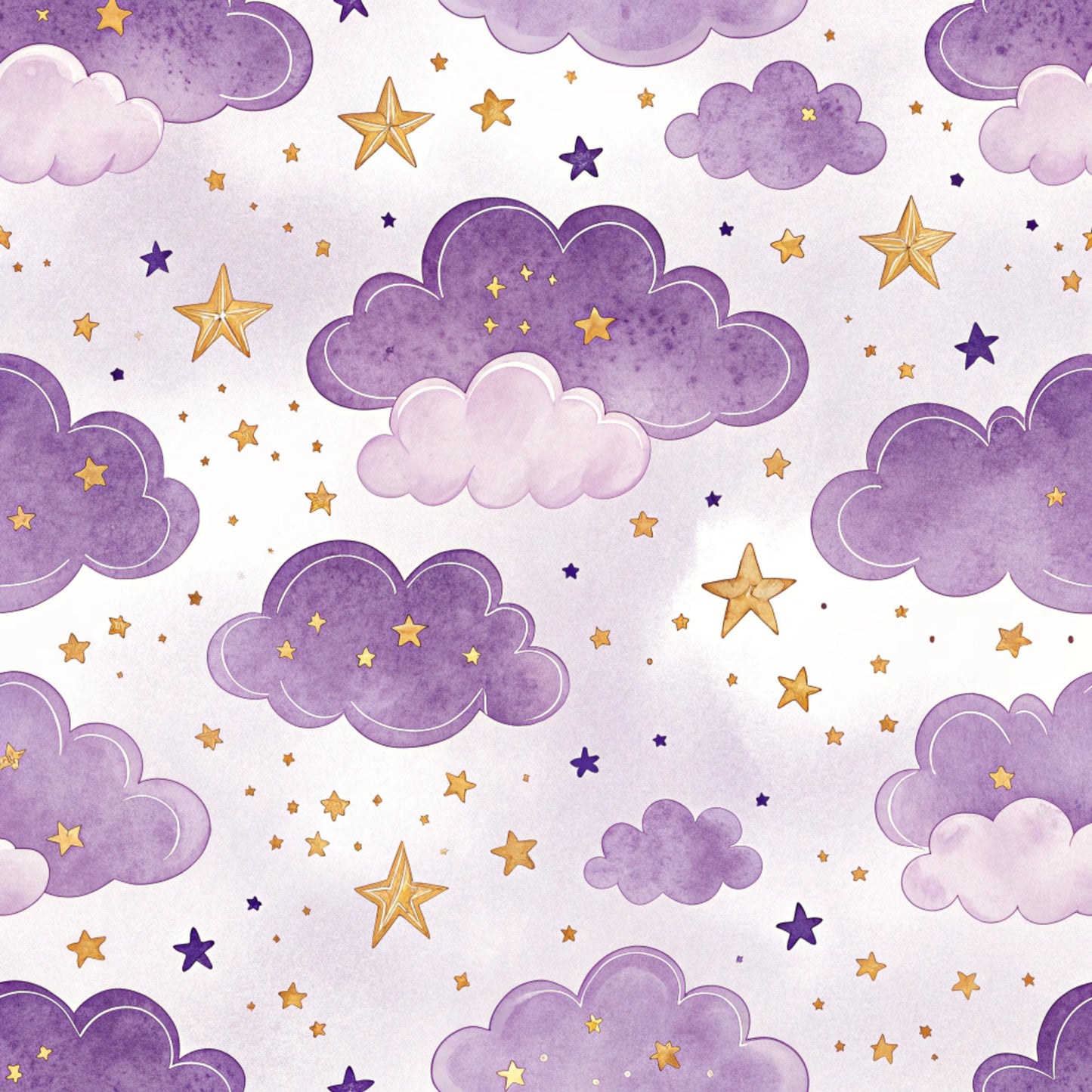 Starry Purple Skies Pattern 26 Quilting Cotton Fabric