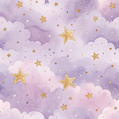 Starry Purple Skies Pattern 28 Quilting Cotton Fabric