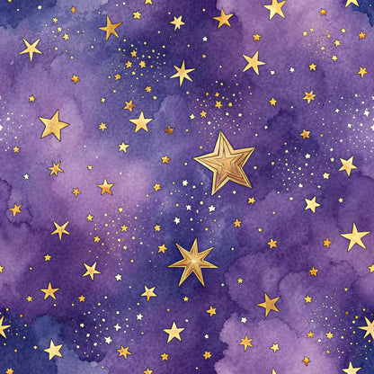 Starry Purple Skies Pattern 3 Quilting Cotton Fabric