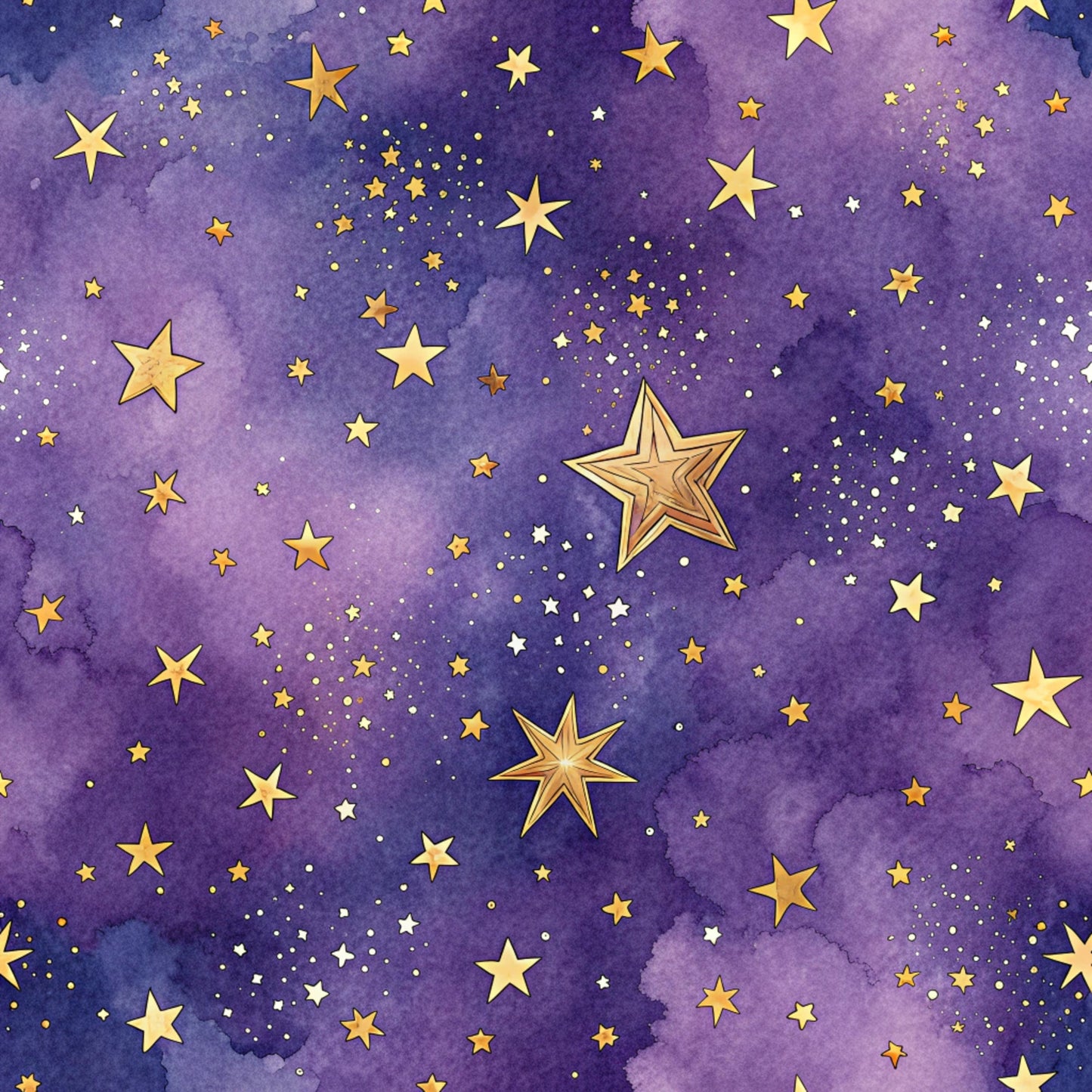 Starry Purple Skies Pattern 3 Quilting Cotton Fabric