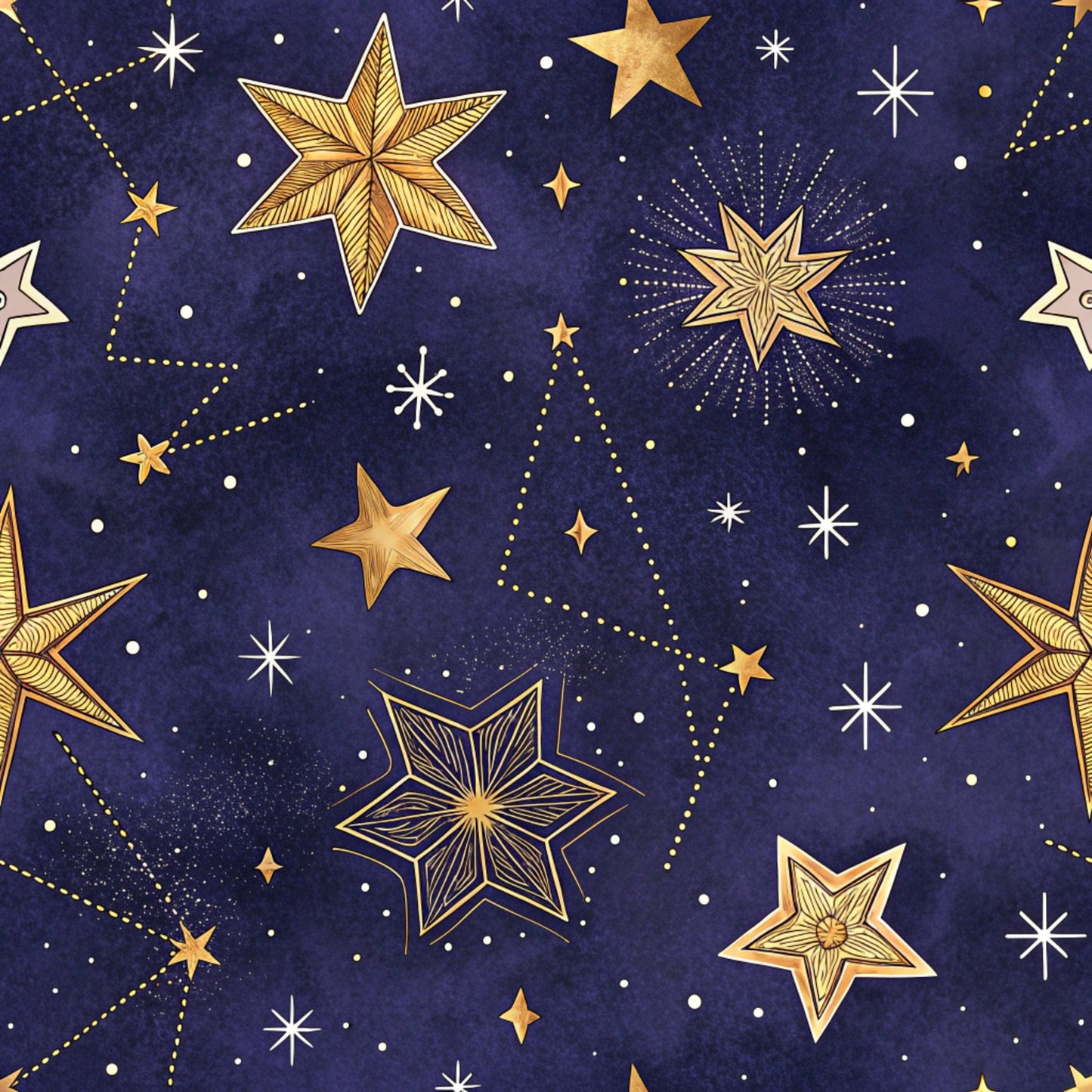 Starry Purple Skies Pattern 6 Quilting Cotton Fabric
