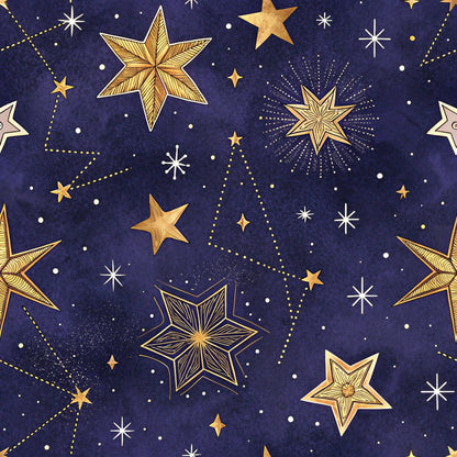 Starry Purple Skies Pattern 6 Quilting Cotton Fabric