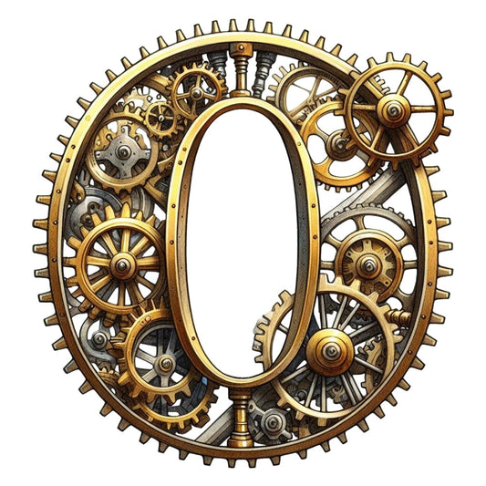 Steampunk Letter O Fabric Panel