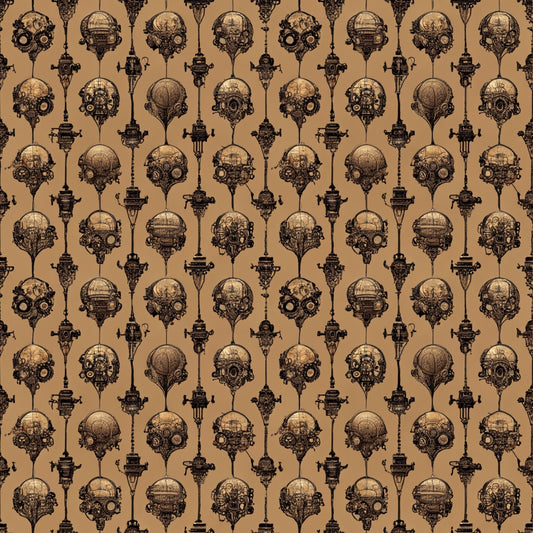 Steampunk Pipes Pattern 1 Quilting Cotton Fabric