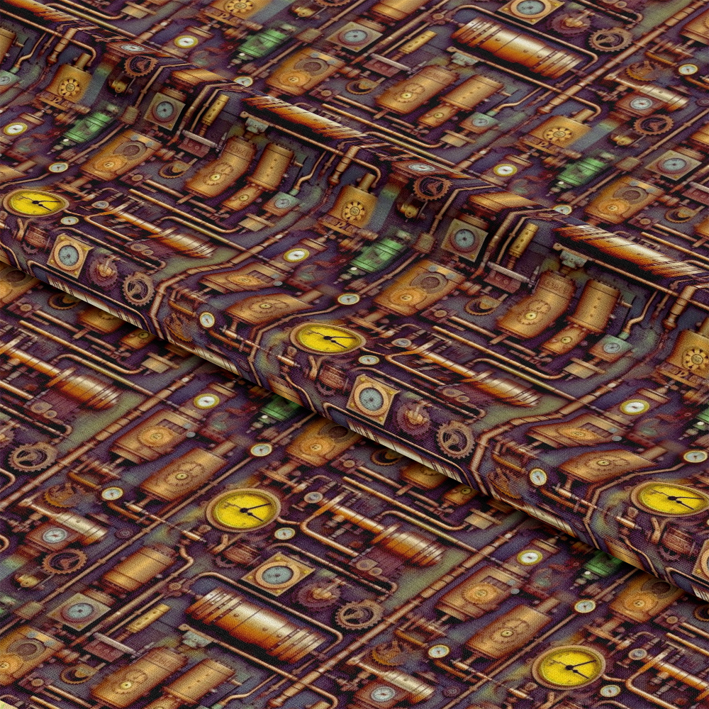 Steampunk Pipes Pattern 3 Quilting Cotton Fabric