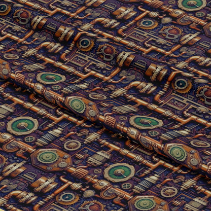 Steampunk Pipes Pattern 4 Quilting Cotton Fabric
