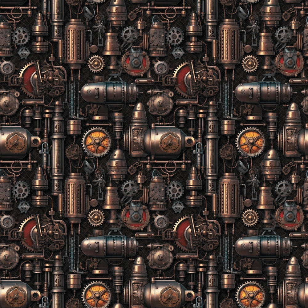 Steampunk Pipes Pattern 5 Quilting Cotton Fabric