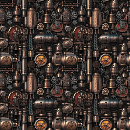 Steampunk Pipes Pattern 5 Quilting Cotton Fabric