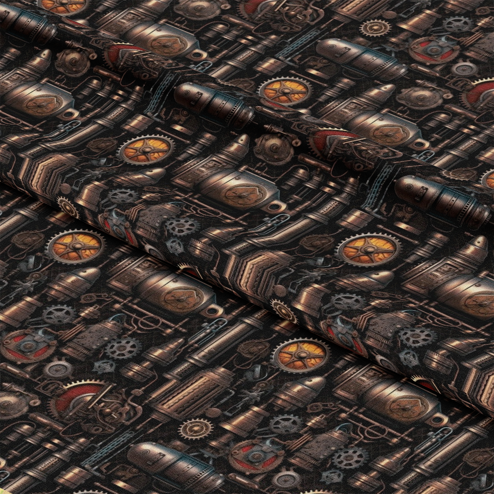 Steampunk Pipes Pattern 5 Quilting Cotton Fabric