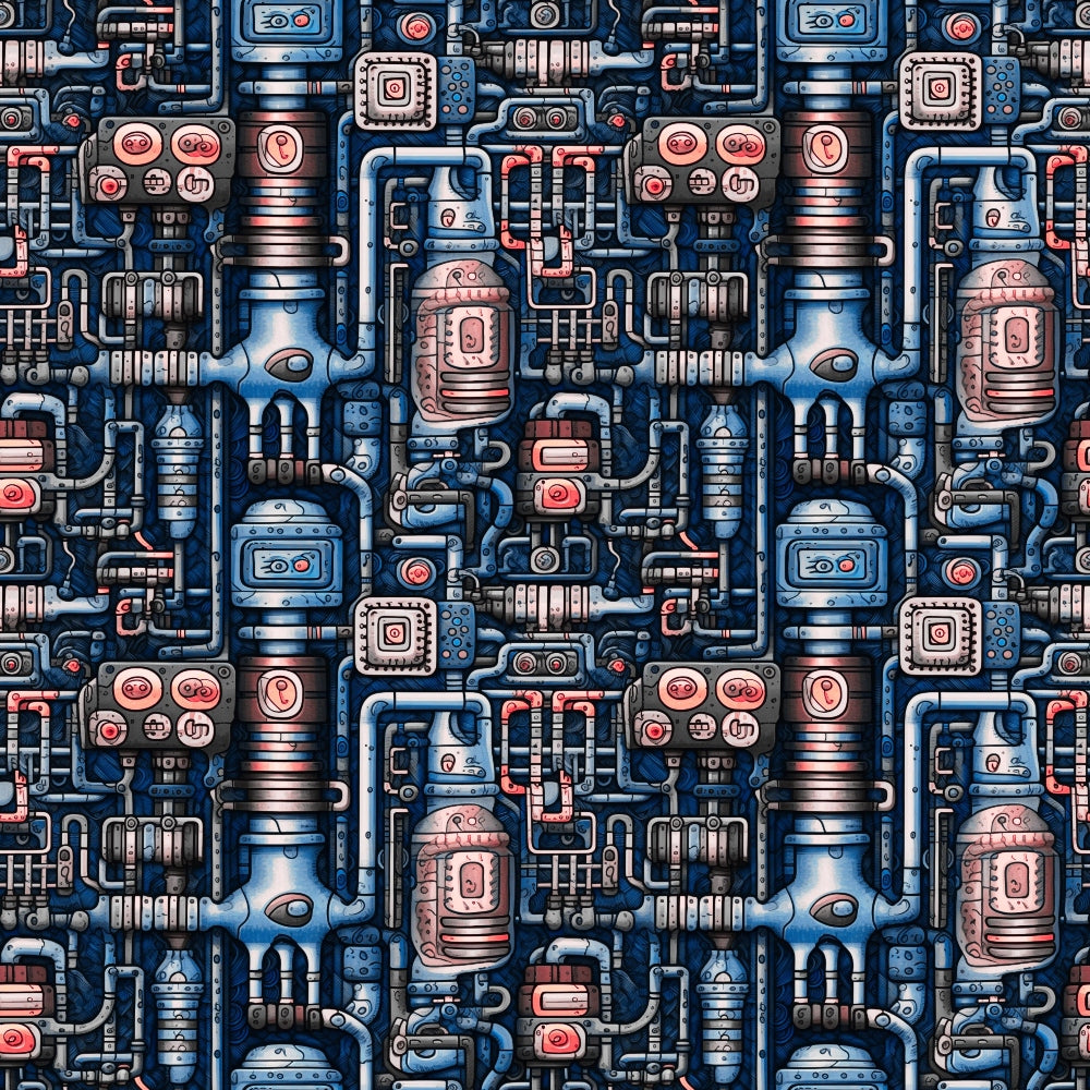 Steampunk Pipes Pattern 7 Quilting Cotton Fabric