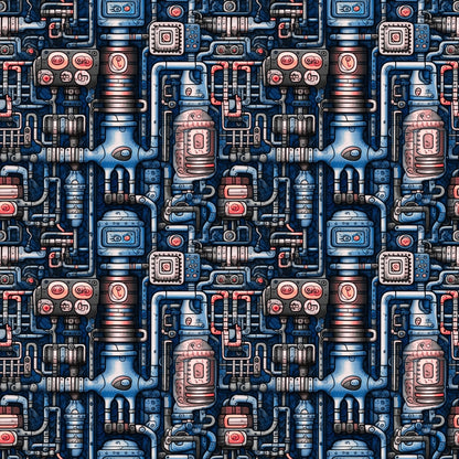 Steampunk Pipes Pattern 7 Quilting Cotton Fabric