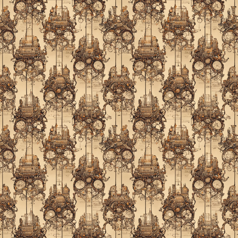 Steampunk Pipes Pattern 8 Quilting Cotton Fabric