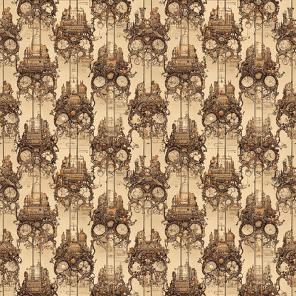 Steampunk Pipes Pattern 8 Quilting Cotton Fabric