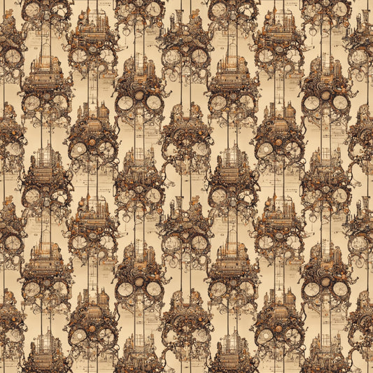 Steampunk Pipes Pattern 8 Quilting Cotton Fabric