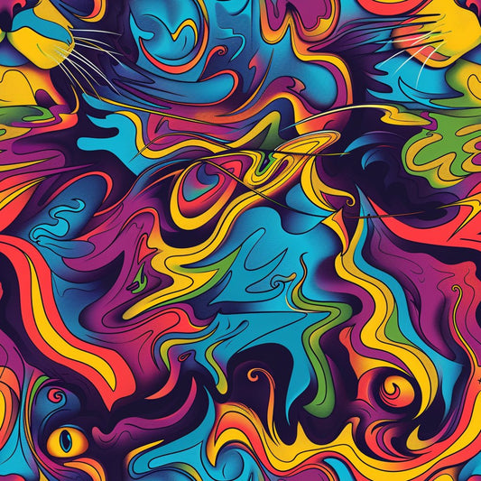 Stoner Cat Abstract Pattern 1 Quilting Cotton Fabric