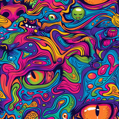 Stoner Cat Abstract Pattern 13 Quilting Cotton Fabric