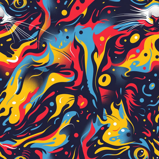 Stoner Cat Abstract Pattern 15 Quilting Cotton Fabric