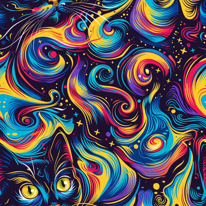 Stoner Cat Abstract Pattern 2 Quilting Cotton Fabric