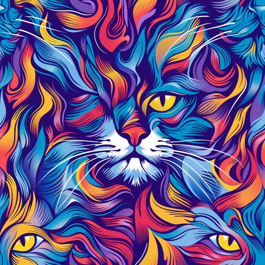 Stoner Cat Abstract Pattern 3 Quilting Cotton Fabric