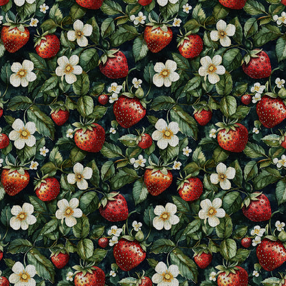 Strawberry Blooms Pattern 19 Quilting Cotton Fabric
