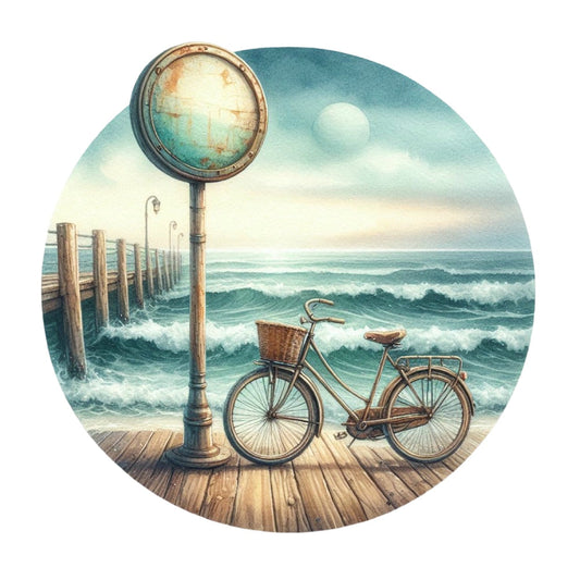 Summer Beach Round Fabric Panel 18