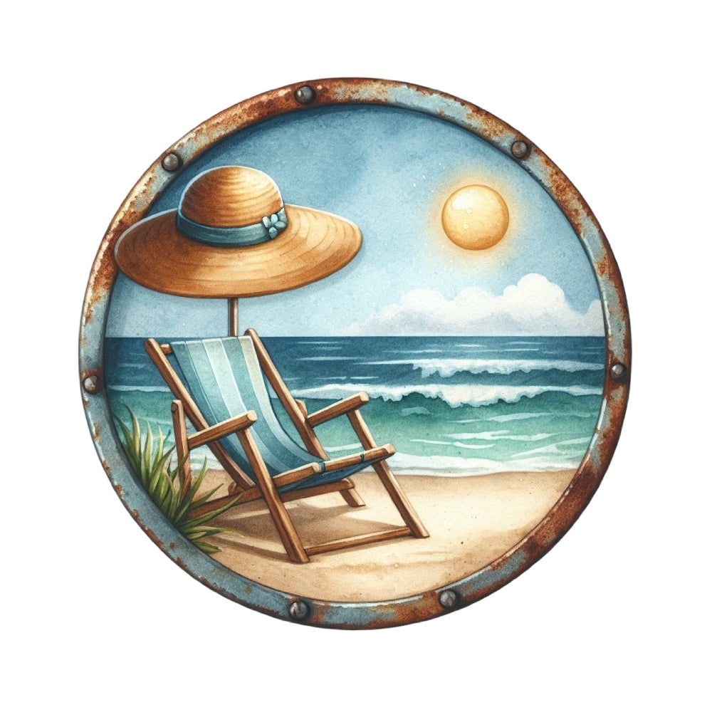 Summer Beach Round Fabric Panel 26