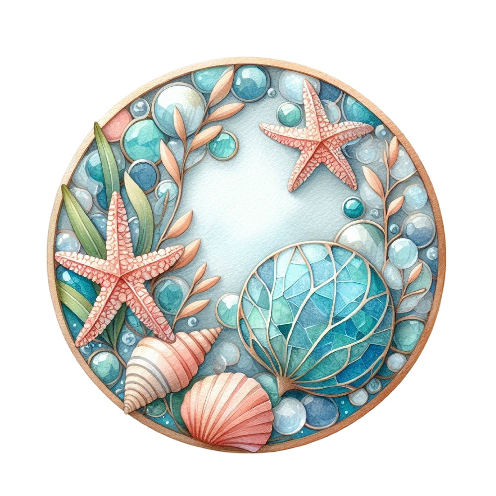 Summer Beach Round Fabric Panel 35
