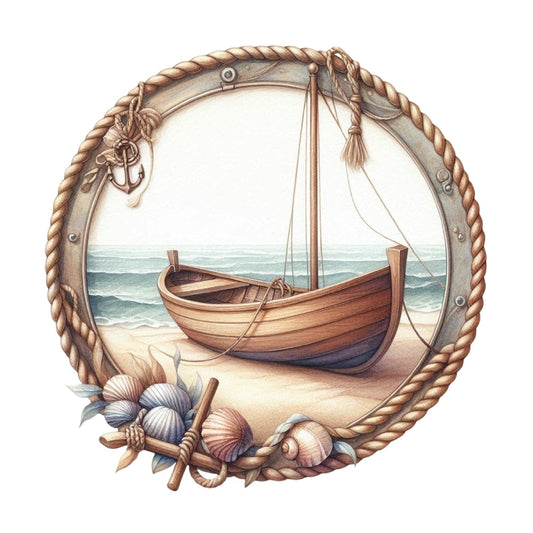 Summer Beach Round Fabric Panel 5