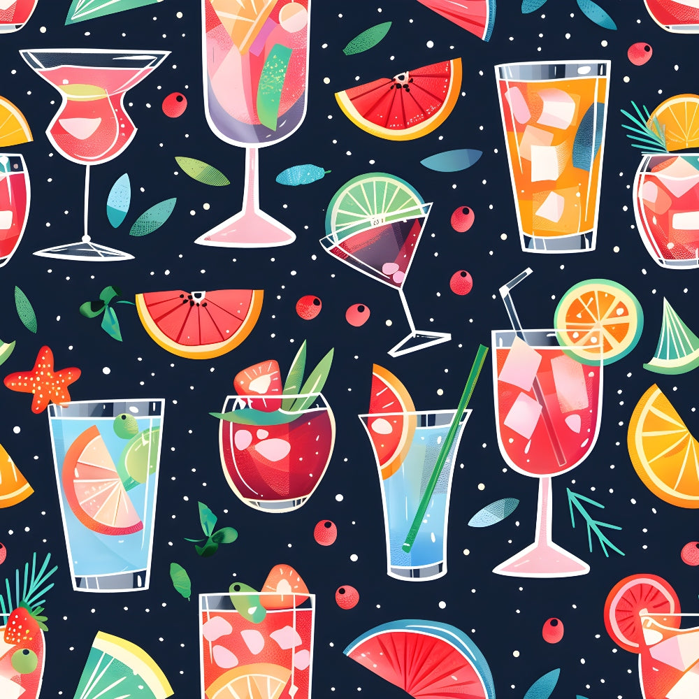 Summer Cocktails Pattern 10 Quilting Cotton Fabric