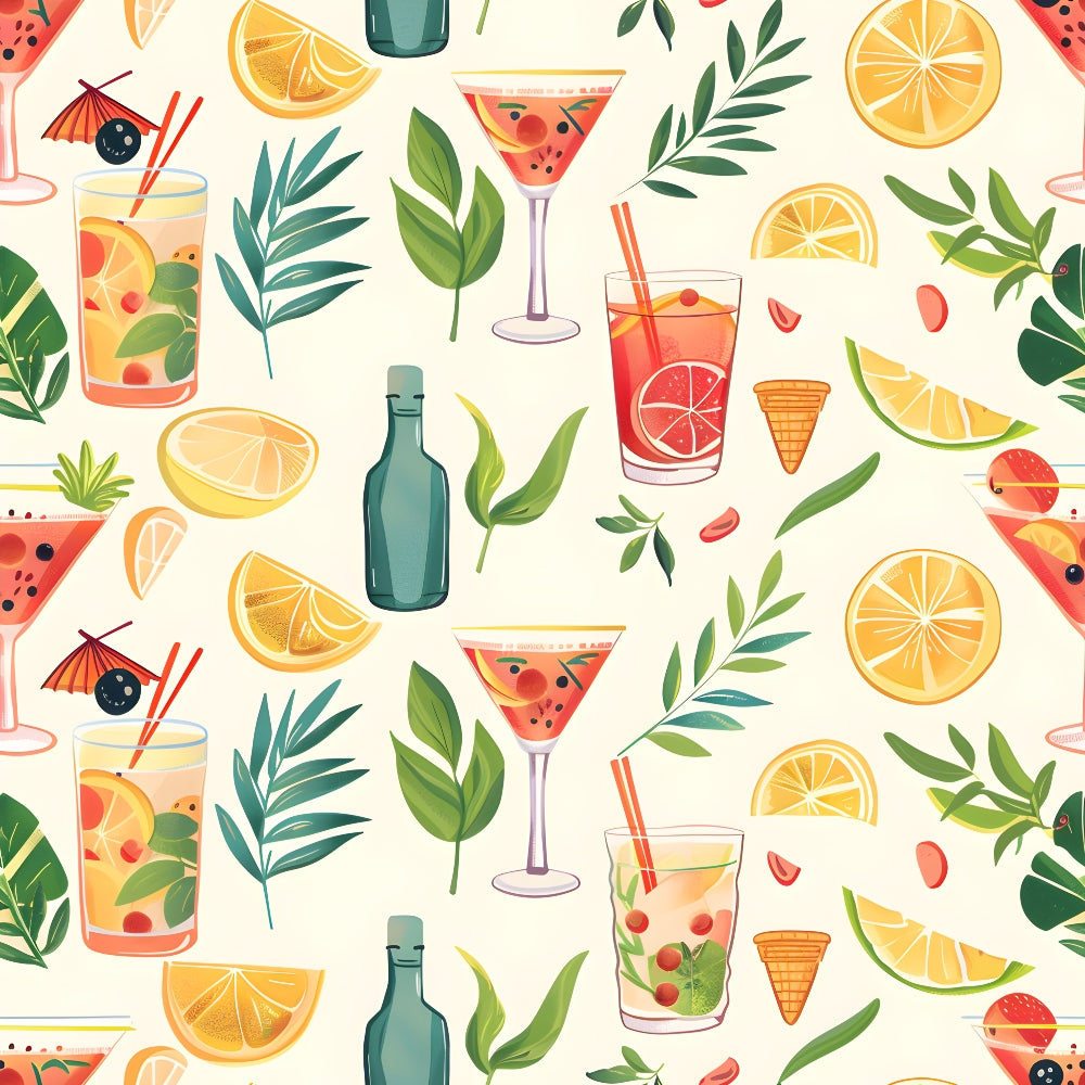 Summer Cocktails Pattern 11 Quilting Cotton Fabric