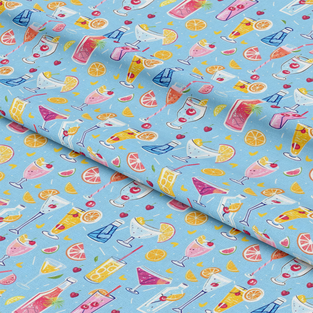 Summer Cocktails Pattern 1 Quilting Cotton Fabric