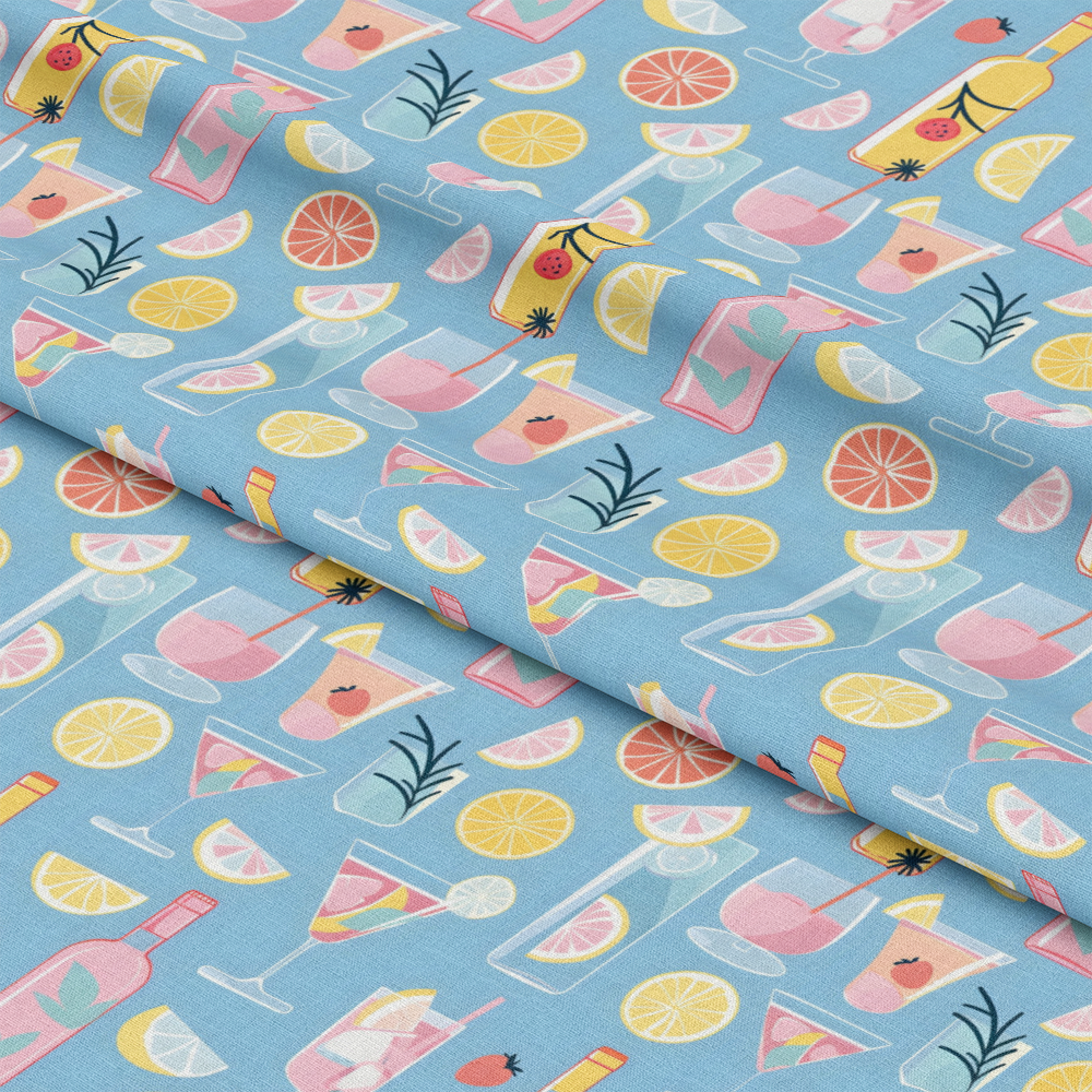 Summer Cocktails Pattern 2 Quilting Cotton Fabric