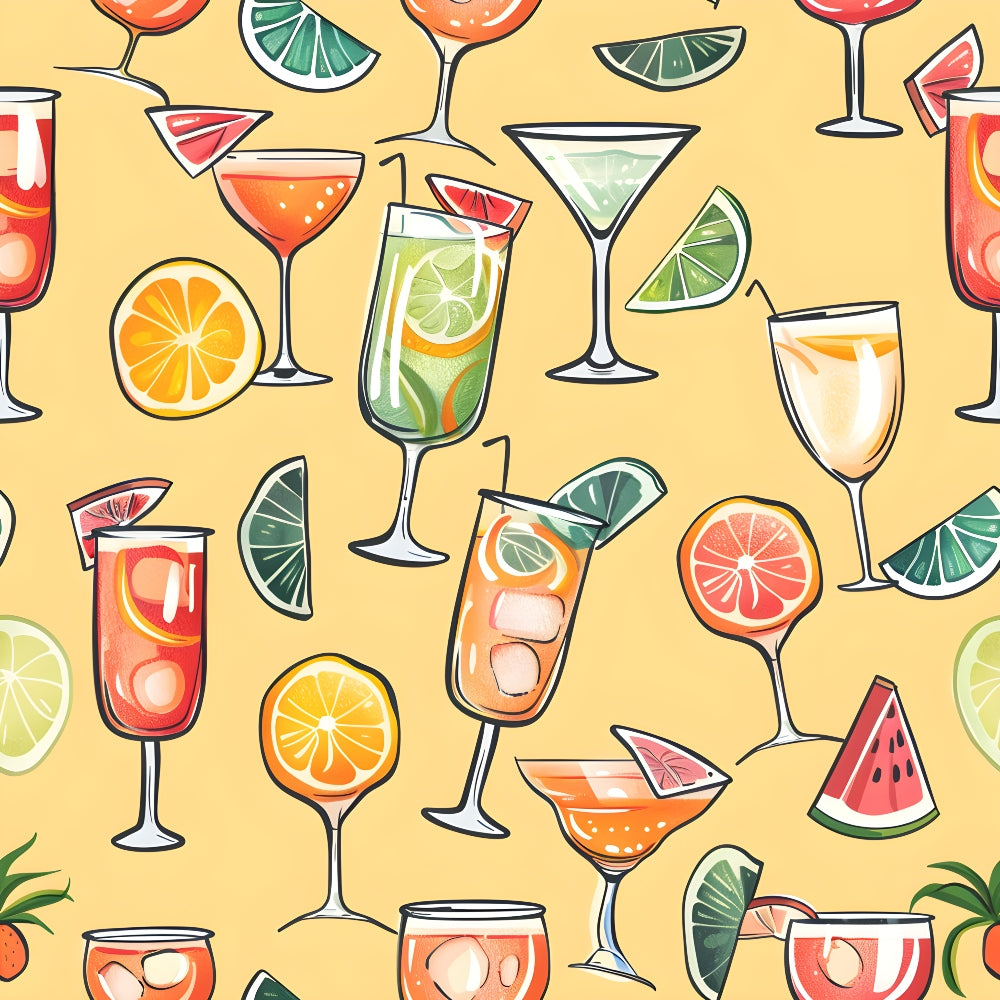 Summer Cocktails Pattern 3 Quilting Cotton Fabric