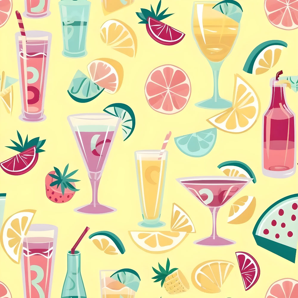 Summer Cocktails Pattern 6 Quilting Cotton Fabric