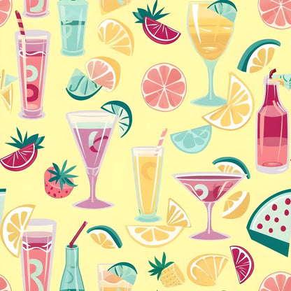 Summer Cocktails Pattern 6 Quilting Cotton Fabric