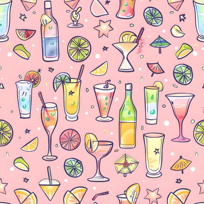 Summer Cocktails Pattern 7 Quilting Cotton Fabric