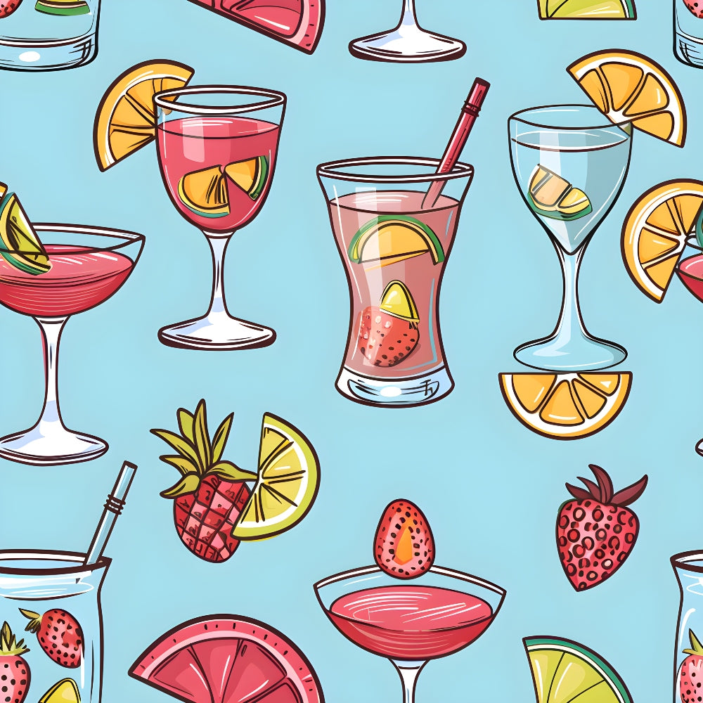 Summer Cocktails Pattern 8 Quilting Cotton Fabric