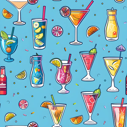 Summer Cocktails Pattern 9 Quilting Cotton Fabric