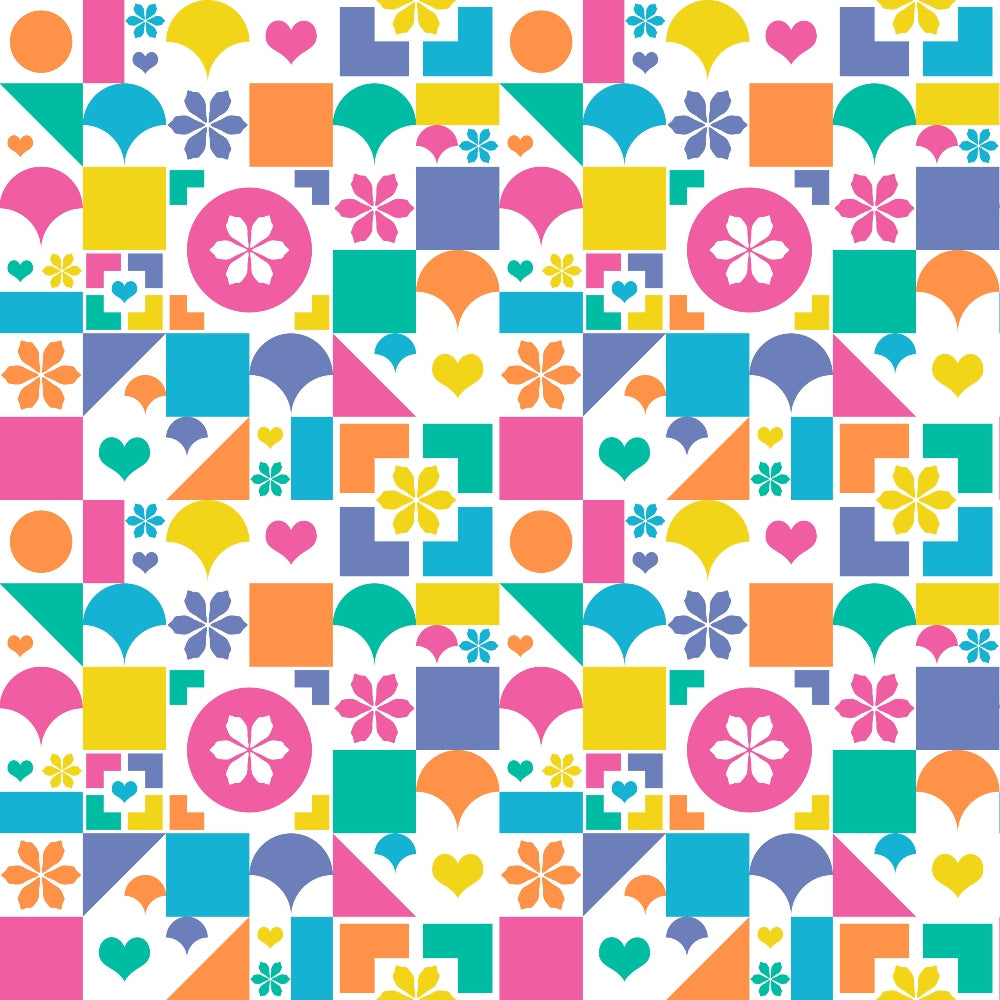 Summer Rainbow Pattern 19 Quilting Cotton Fabric