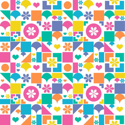 Summer Rainbow Pattern 19 Quilting Cotton Fabric