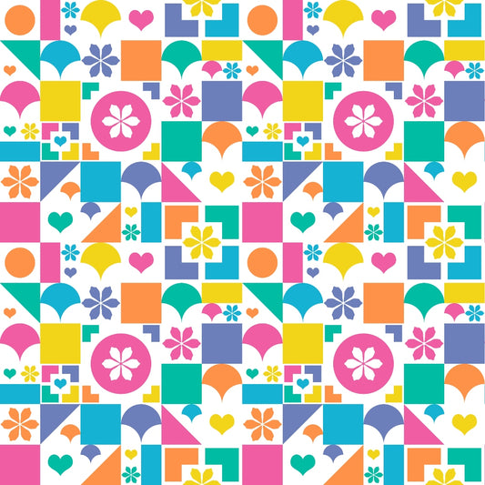 Summer Rainbow Pattern 19 Quilting Cotton Fabric