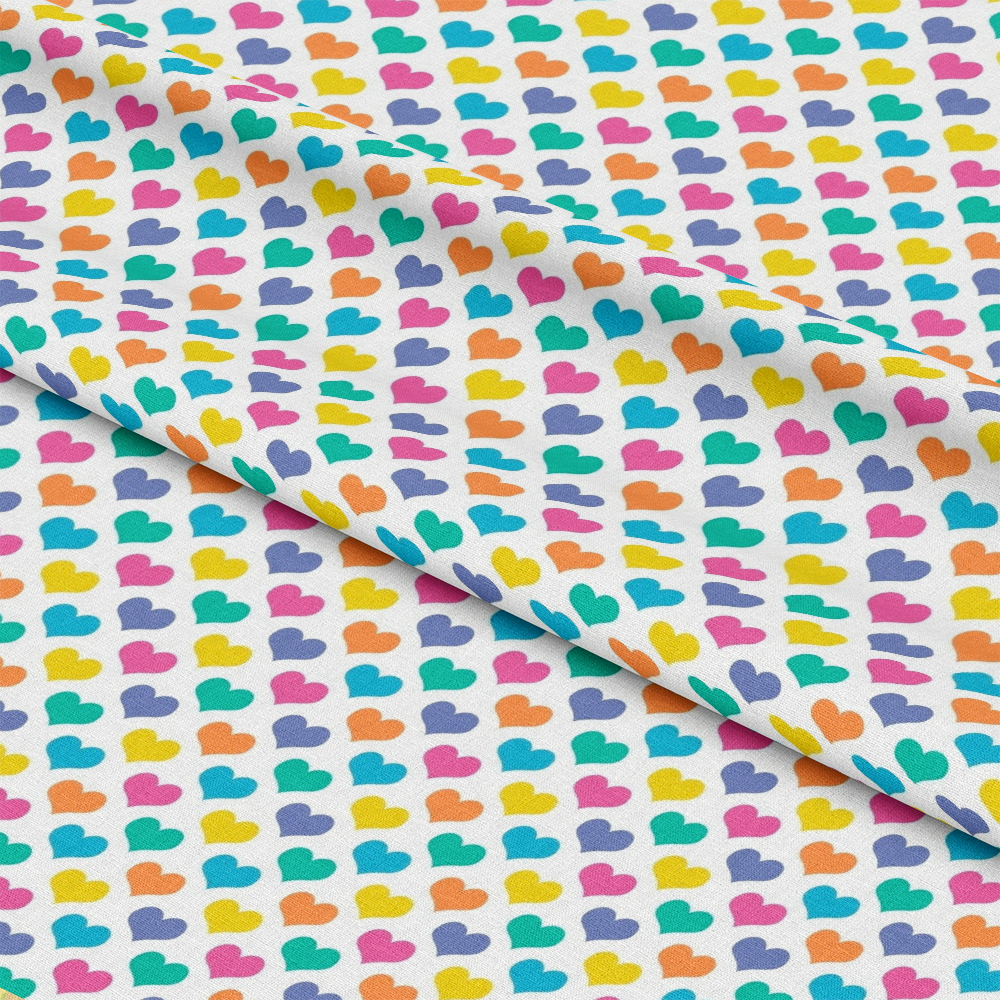 - Summer Rainbow Pattern 4 Quilting Cotton Fabric - multicolor - hearts - bright - cheerful - textile - cotton - quilting - vibrant - playful - fabric - colorful - soft - sewing - crafts