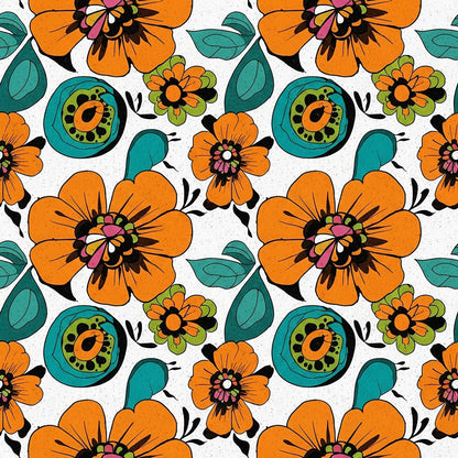 Summer Floral Pattern 2 Quilting Cotton Fabric